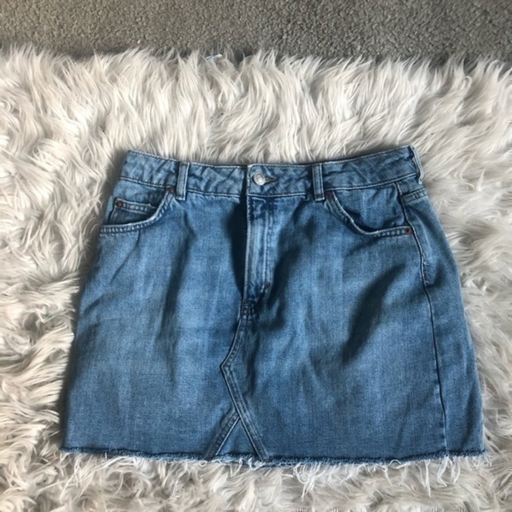 Top shop moto blue jean skirt sz 8